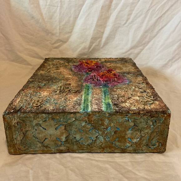 Handmade mixed media “Pom Pom trees” canvas - Picture 4 of 9